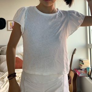 Madewell Size Small White Ruffle Tee